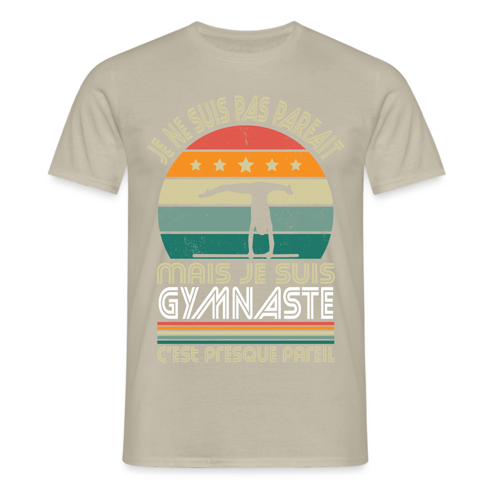 T-shirt Homme - Je ne suis pas parfait mais je suis Gymnaste - beige sable