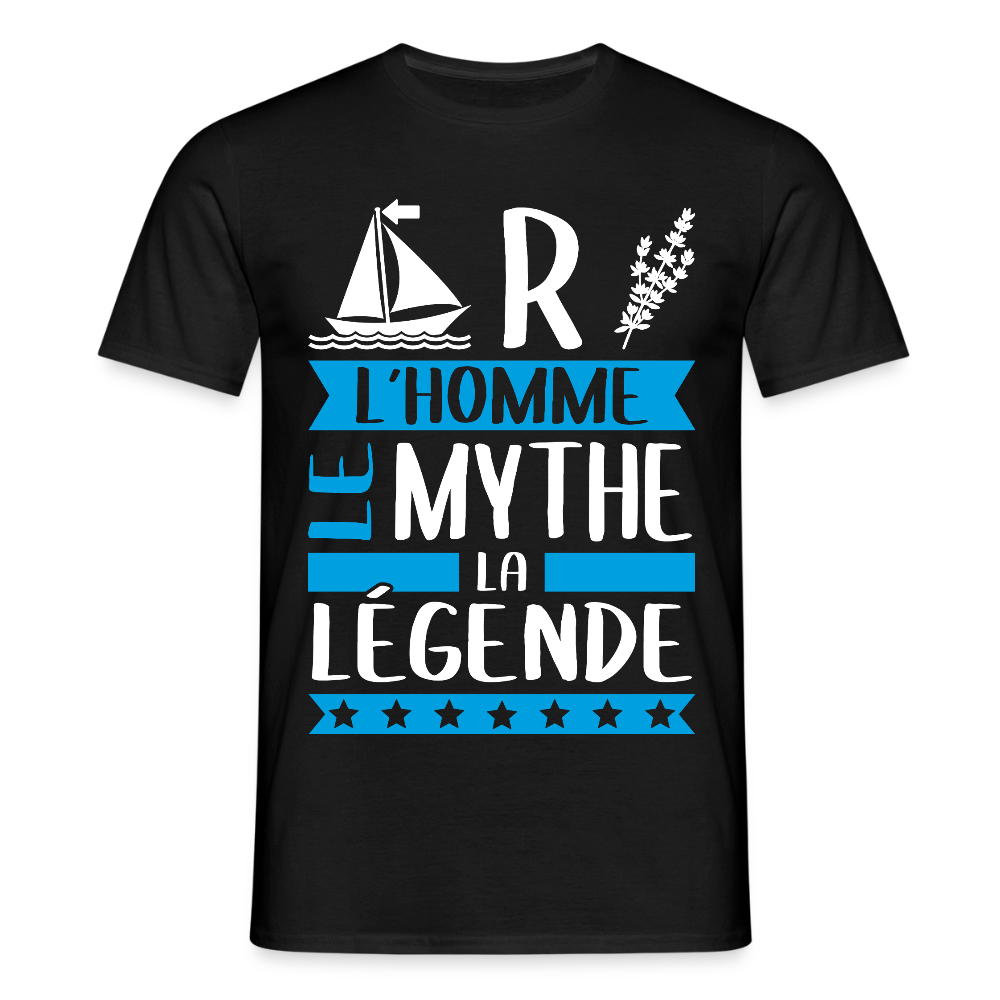 T-shirt homme Martin rébus – L’homme, le mythe, la légende - noir