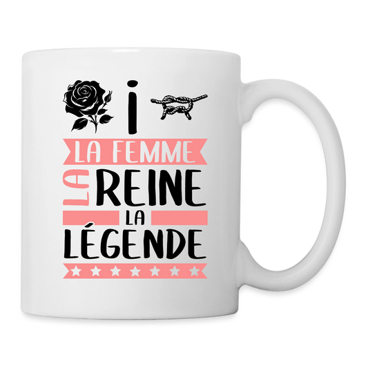Mug blanc Rosine rébus – La femme, la reine, la légende - blanc