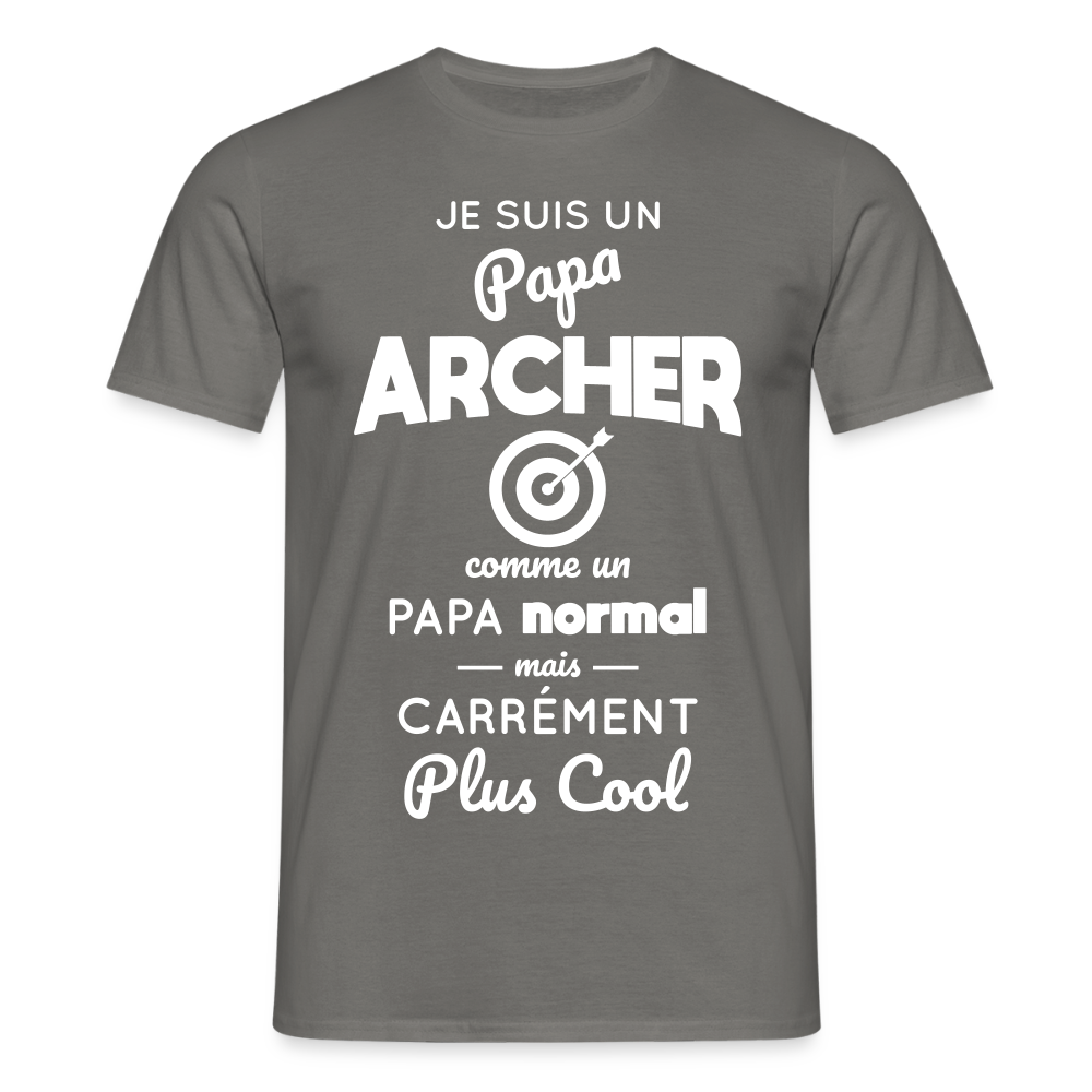 T-shirt Homme - Papa archer plus cool - gris graphite
