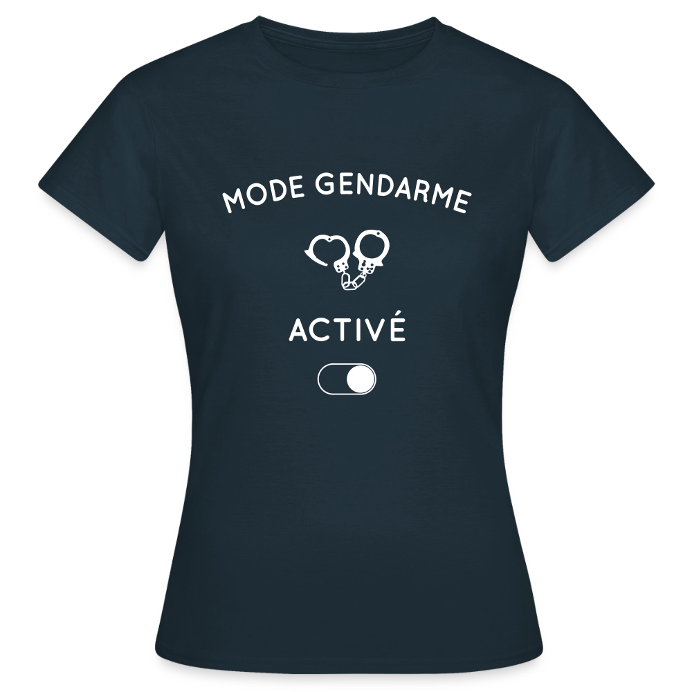 T-shirt Femme - Mode gendarme activé - marine