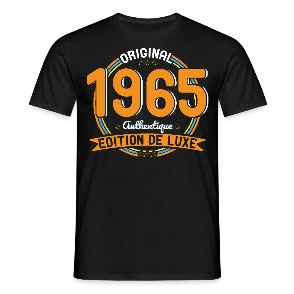T-shirt Homme - Anniversaire 60 Ans - Original 1965 Authentique - noir