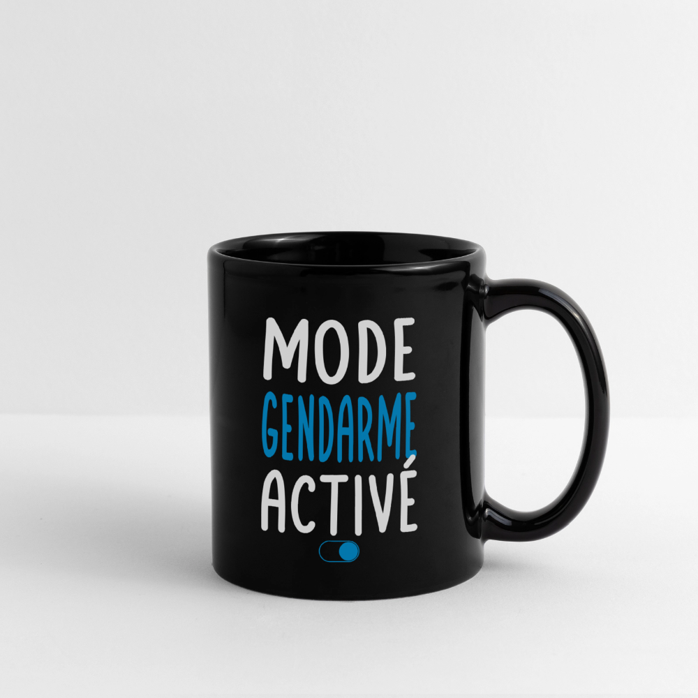 Mug uni - Mode gendarme activé blanc et bleu - noir