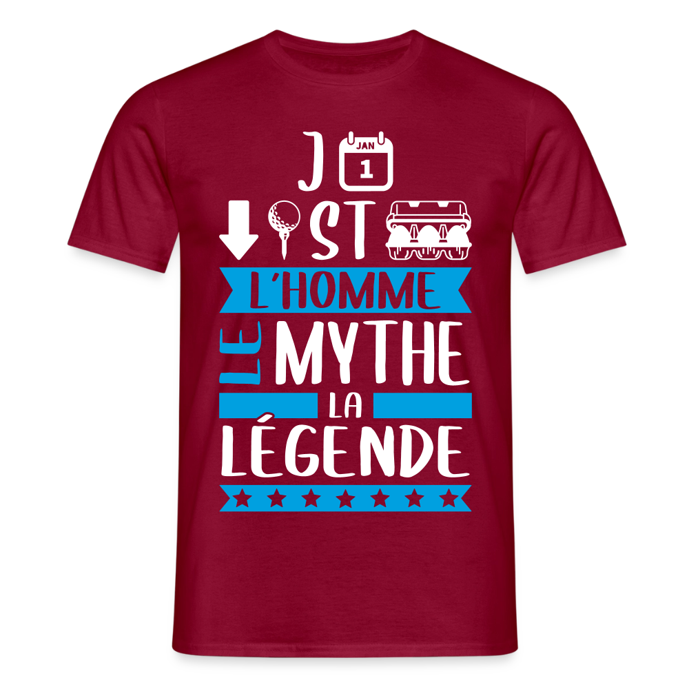 T-shirt homme Jean-Baptiste rébus – L’homme, le mythe, la légende - rouge brique