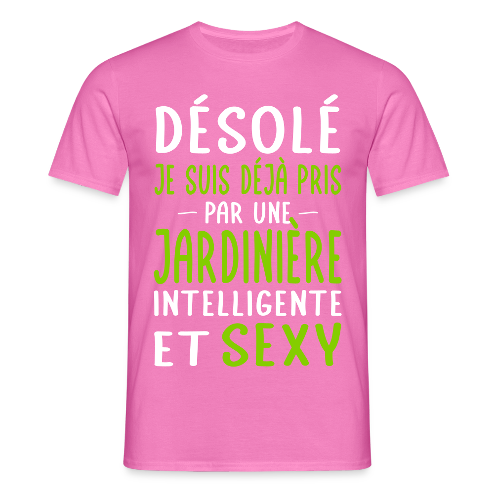 T-shirt Homme - Je suis pris par une jardinière intelligente et sexy - rose