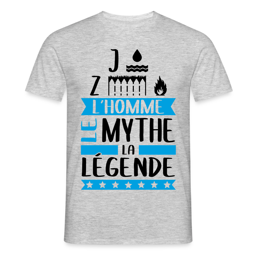 T-shirt homme coloris clair Joseph en rébus – L’homme, le mythe, la légende - gris chiné