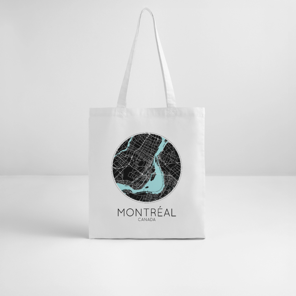 Tote Bag Montréal Bio Coloris Clair – Plan de Montréal - blanc