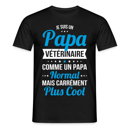 T-shirt Homme - Papa vétérinaire plus cool - noir