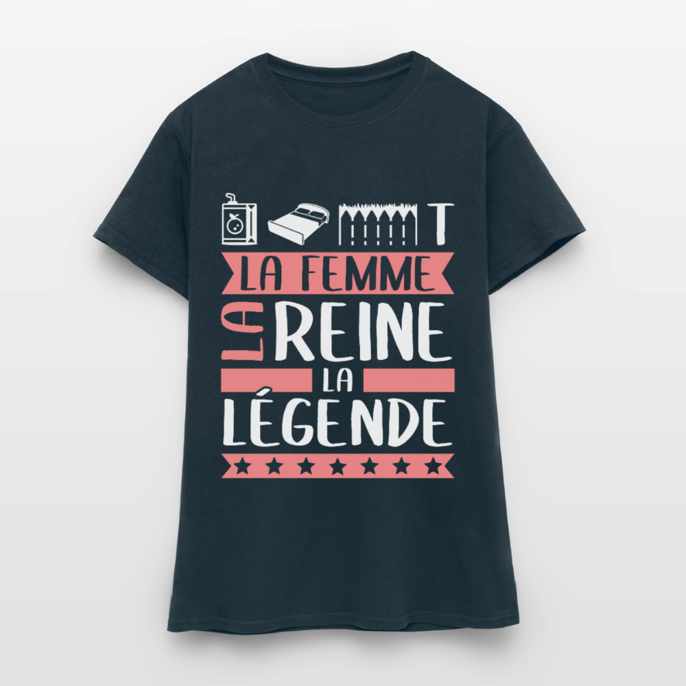 T-shirt femme Juliette rébus – La femme, la reine, la légende - marine