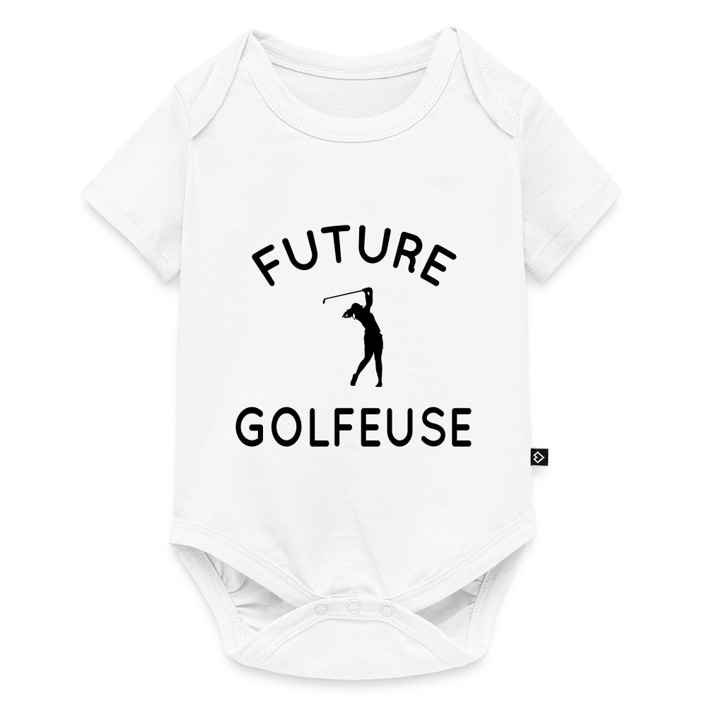 Body Bébé bio manches courtes - Future golfeuse - blanc