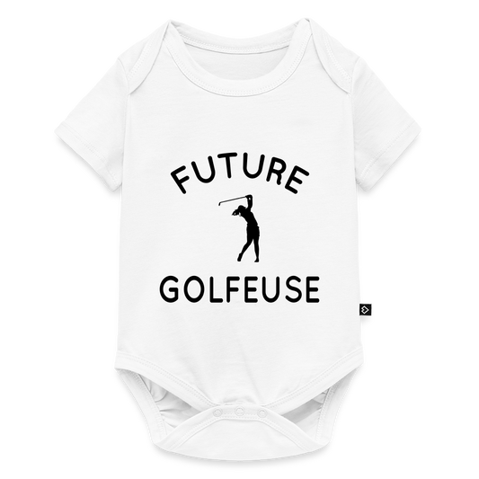 Body Bébé bio manches courtes - Future golfeuse - blanc