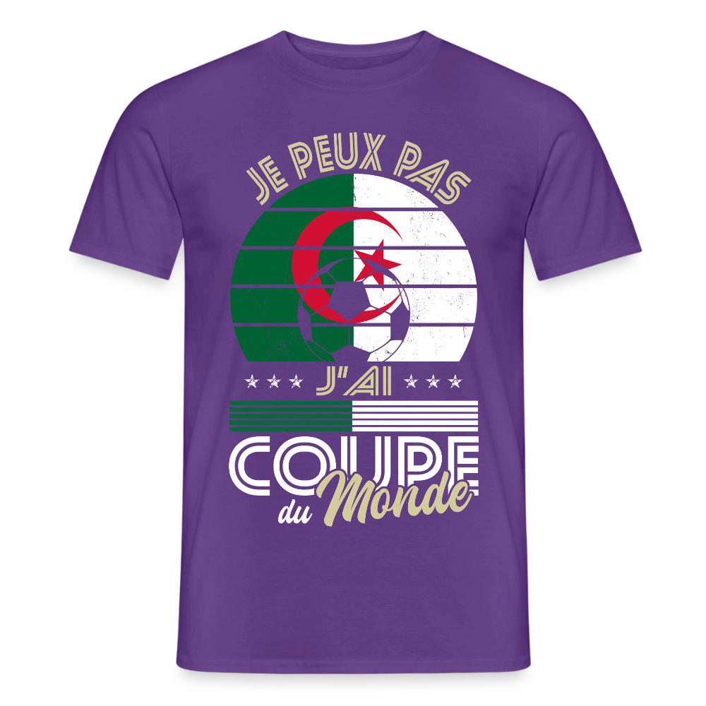 T-shirt Homme - Je peux pas j'ai Coupe du Monde - Algérie - violet