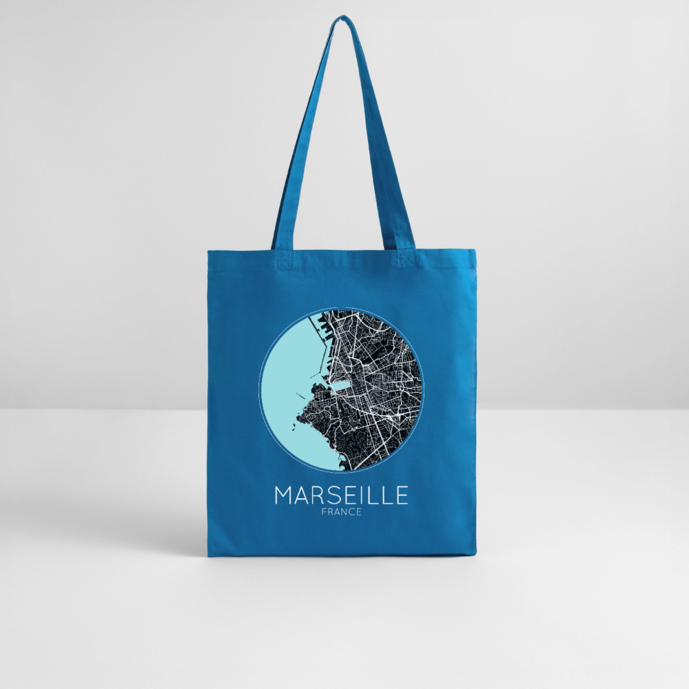 Tote Bag Marseille Bio – Plan de Marseille - bleu royal