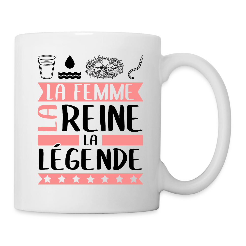 Mug blanc Véronique rébus – La femme, la reine, la légende - blanc