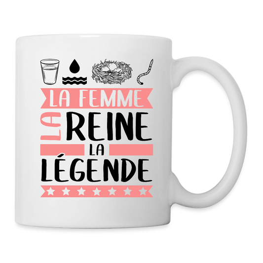 Mug blanc Véronique rébus – La femme, la reine, la légende - blanc