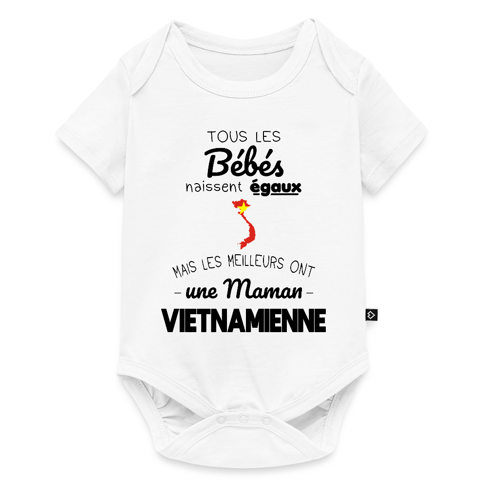 Body Bébé bio manches courtes - Les Meilleurs Ont Une Maman Vietnamienne - blanc
