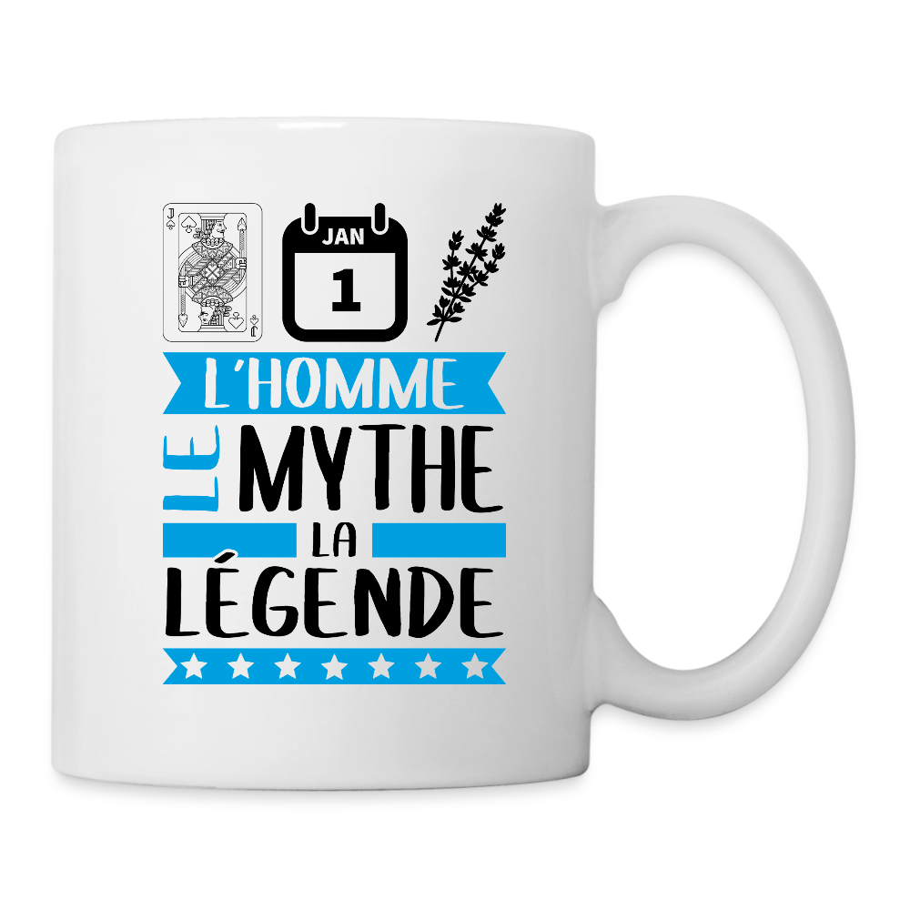 Mug blanc Valentin rébus – L’homme, le mythe, la légende - blanc