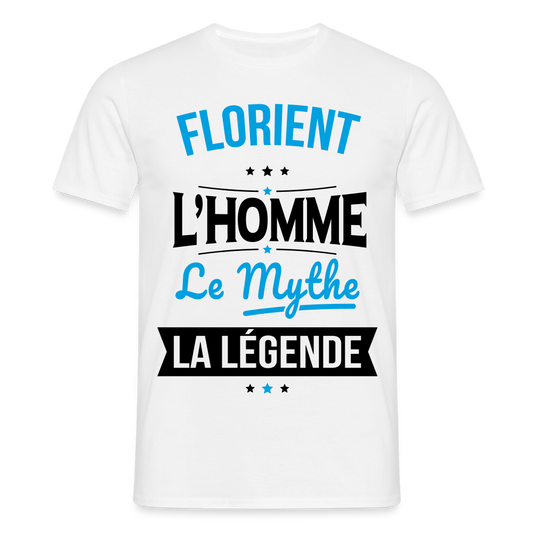 T-shirt Homme - Florient - l'Homme - le Mythe - la Légende - blanc