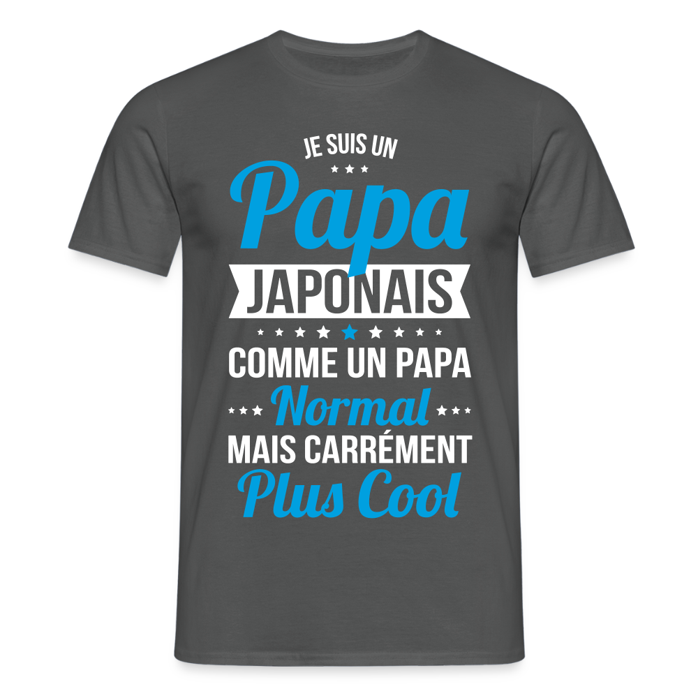 T-shirt Homme - Papa Japonais Plus Cool - charbon