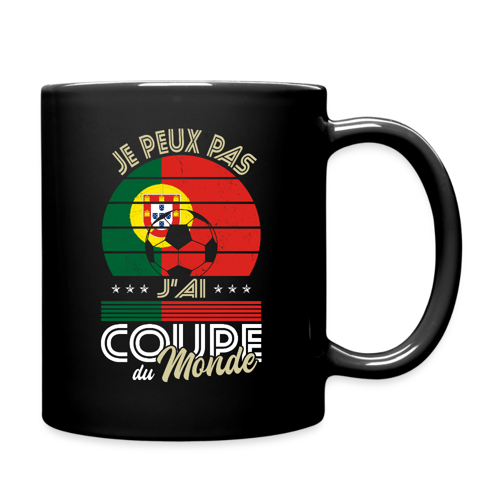 Mug uni - Je peux pas j'ai Coupe du Monde - Portugal - noir