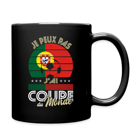 Mug uni - Je peux pas j'ai Coupe du Monde - Portugal - noir
