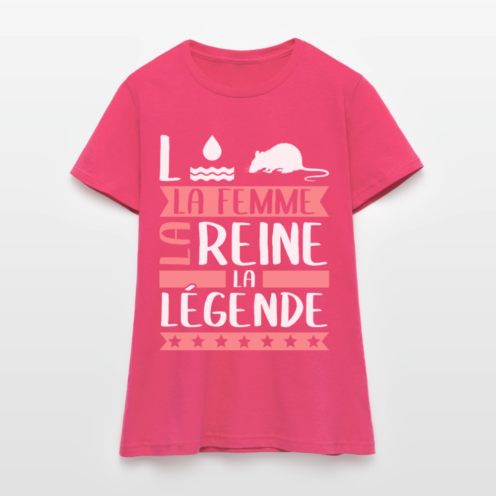 T-shirt femme Laura rébus – La femme, la reine, la légende - rose azalée