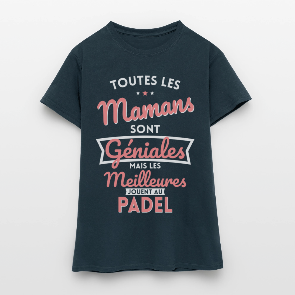 T-shirt Femme - Mamans géniales - Les meilleures jouent au padel - marine