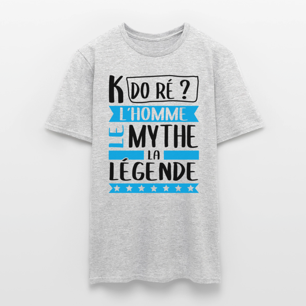 T-shirt homme coloris clair Camille rébus – L’homme, le mythe, la légende - gris chiné