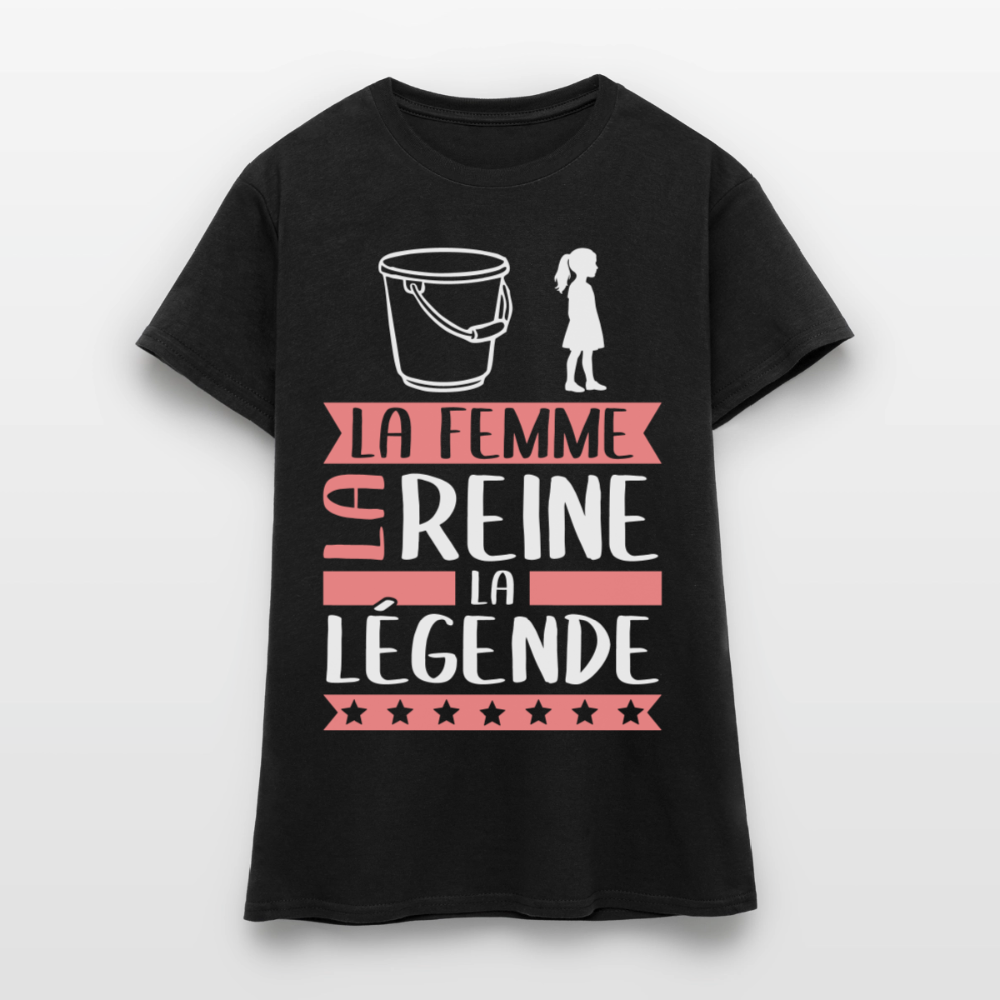 T-shirt femme Sophie rébus – La femme, la reine, la légende - noir