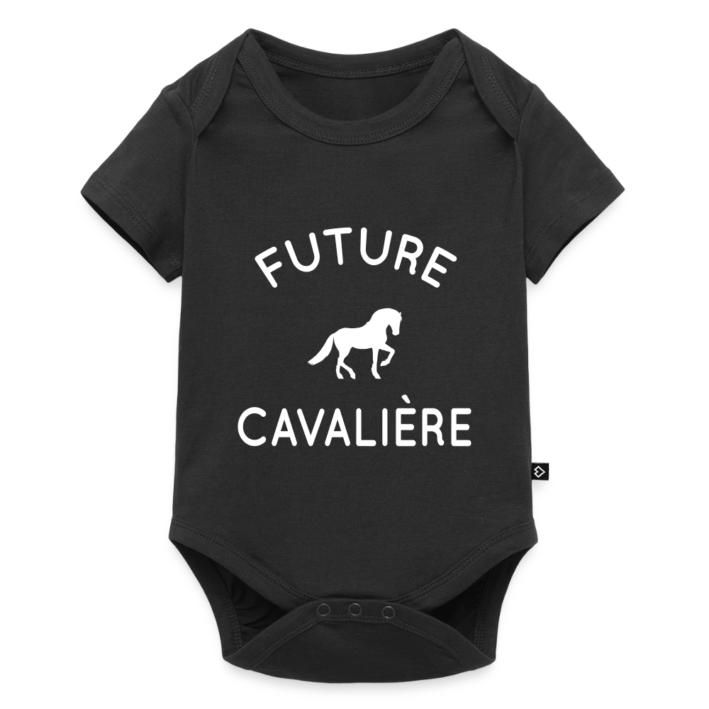 Body Bébé bio manches courtes - Future cavalière - noir