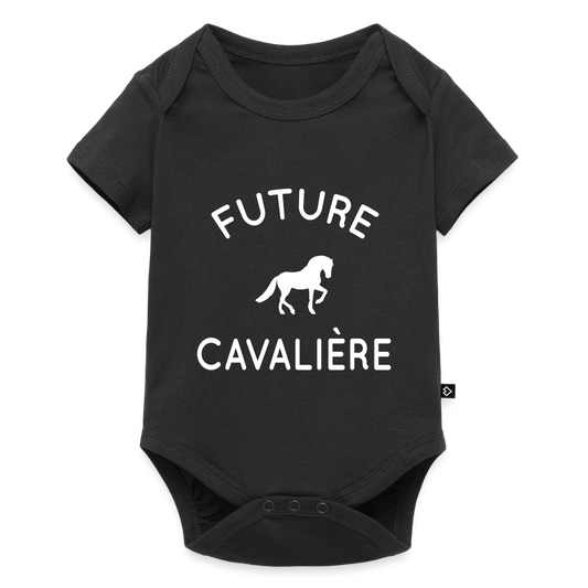Body Bébé bio manches courtes - Future cavalière - noir