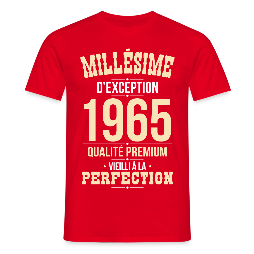 T-shirt Homme - Anniversaire 60 Ans - Millésime 1965 - rouge