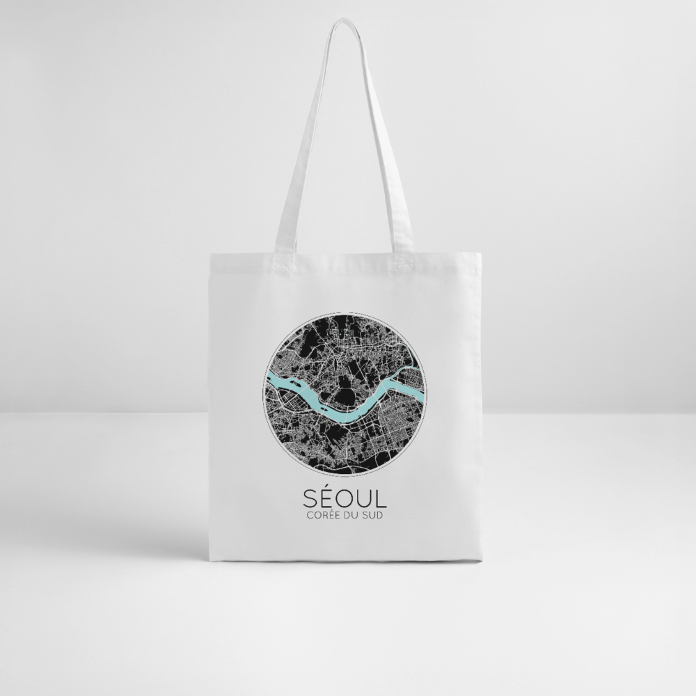Tote Bag Séoul Bio Coloris Clair – Plan de Séoul - blanc