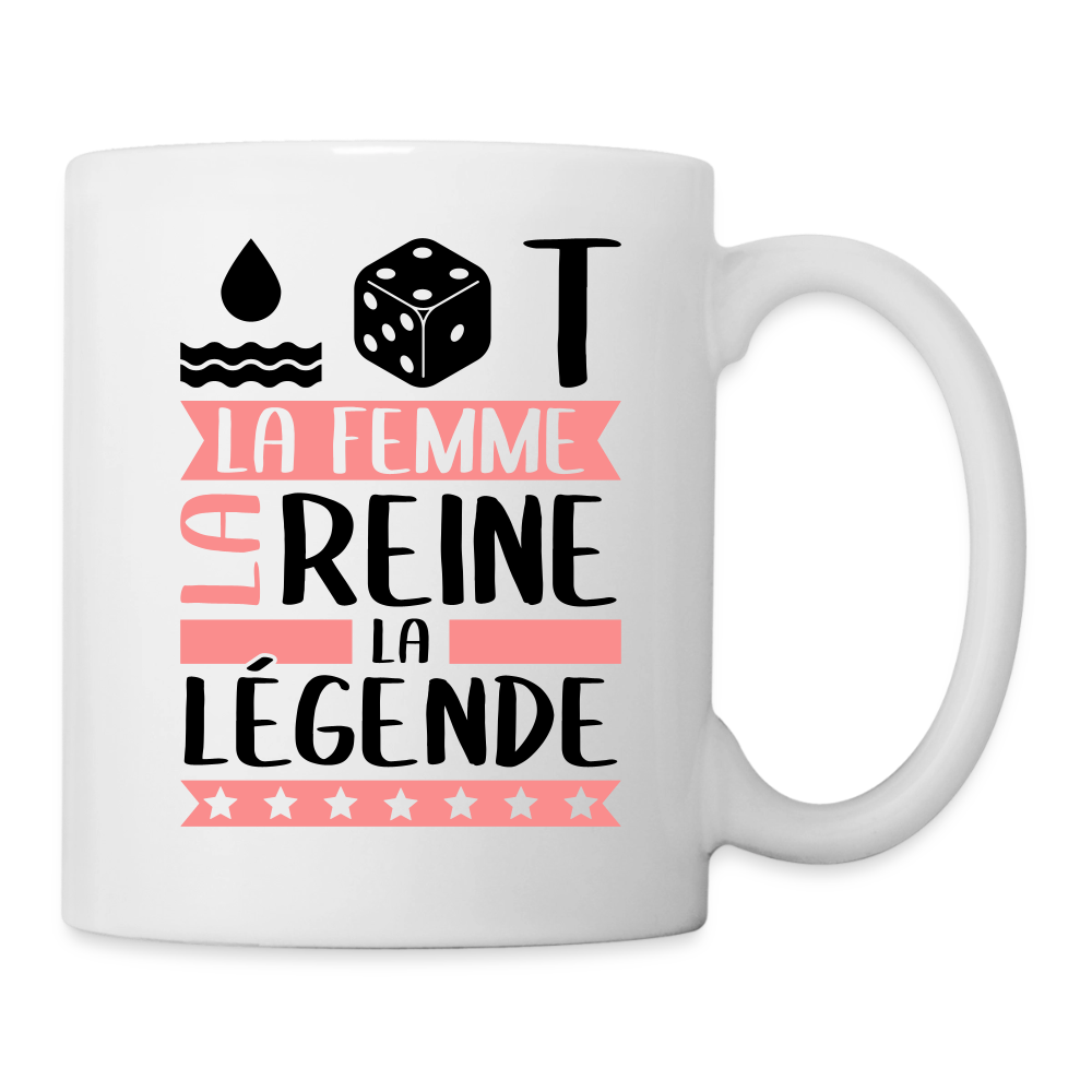Mug blanc Odette rébus – La femme, la reine, la légende - blanc