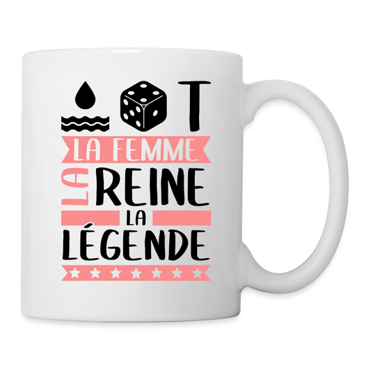 Mug blanc Odette rébus – La femme, la reine, la légende - blanc