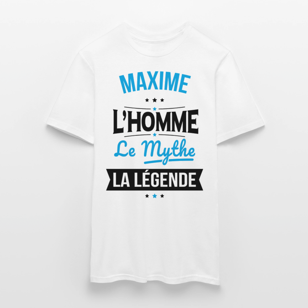 T-shirt Homme - Maxime - l'Homme - le Mythe - la Légende - blanc