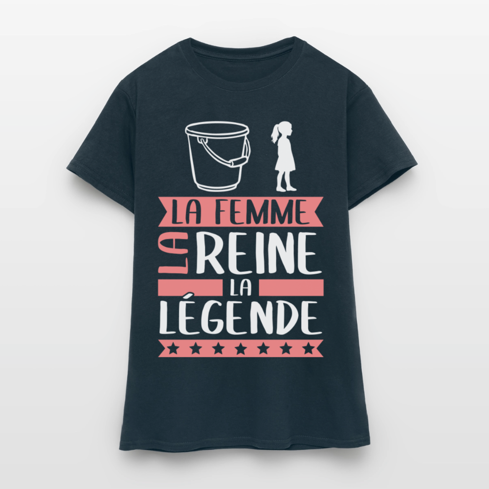 T-shirt femme Sophie rébus – La femme, la reine, la légende - marine