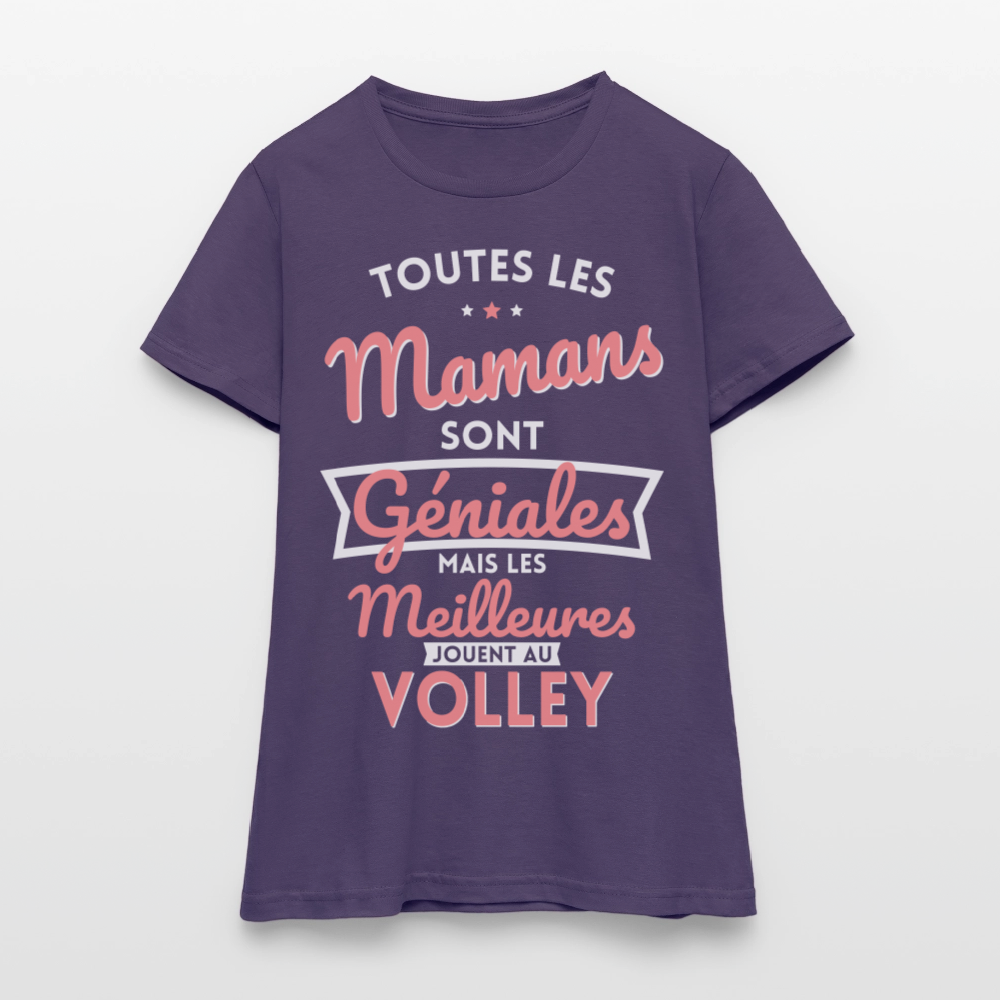 T-shirt Femme - Mamans géniales - Les meilleures jouent au volley - violet foncé
