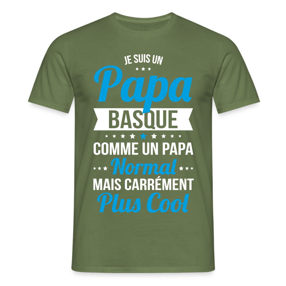 T-shirt Homme - Papa Basque Plus Cool - vert militaire