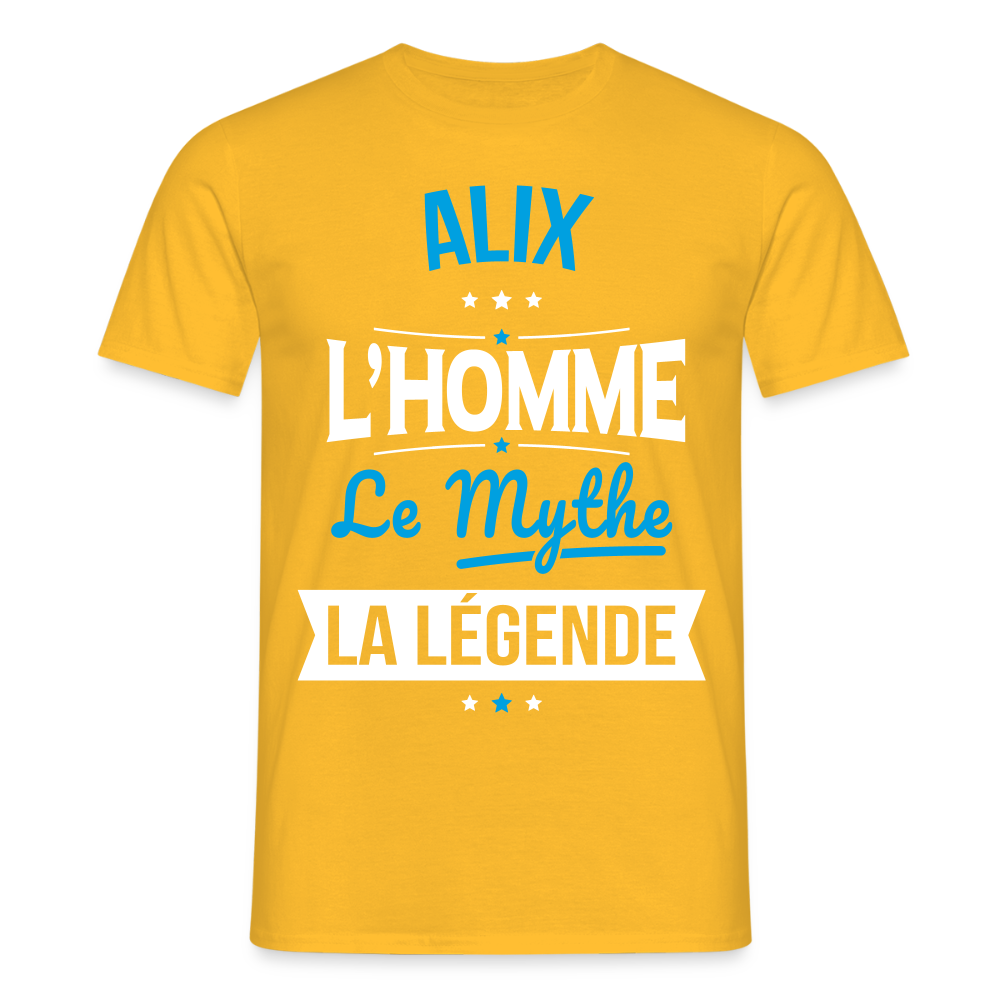T-shirt Homme - Alix - l'Homme - le Mythe - la Légende - jaune