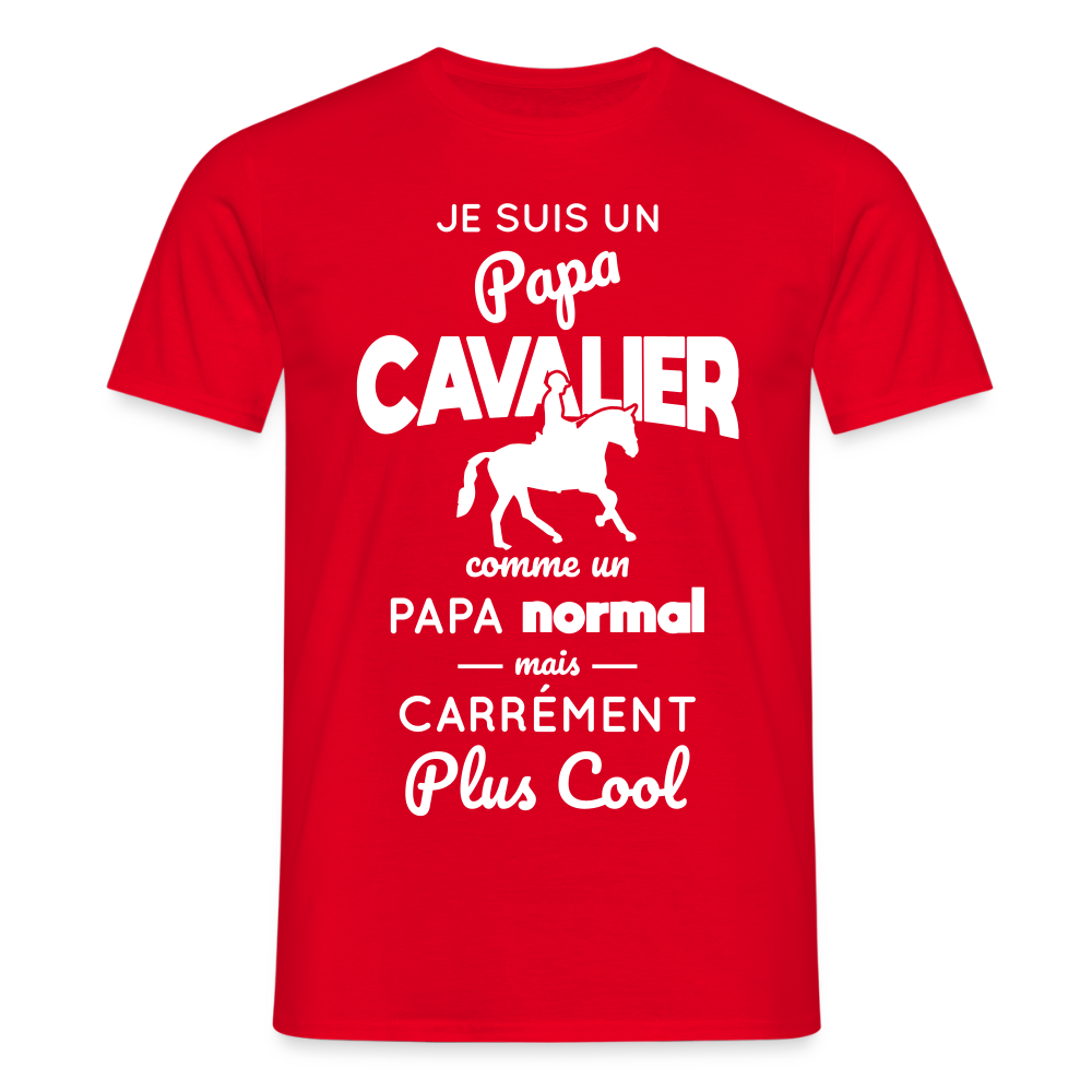 T-shirt Homme - Papa cavalier plus cool - rouge