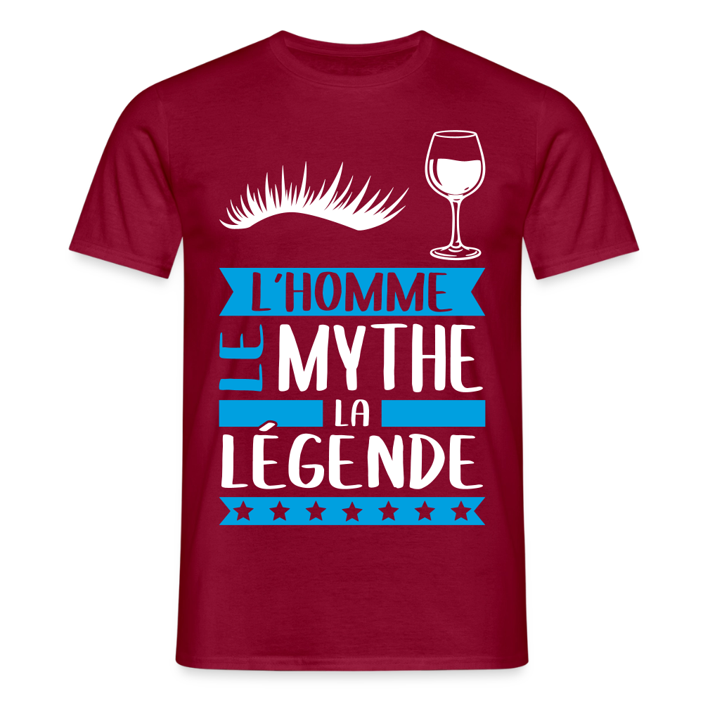 T-shirt homme Sylvain rébus – L’homme, le mythe, la légende - rouge brique