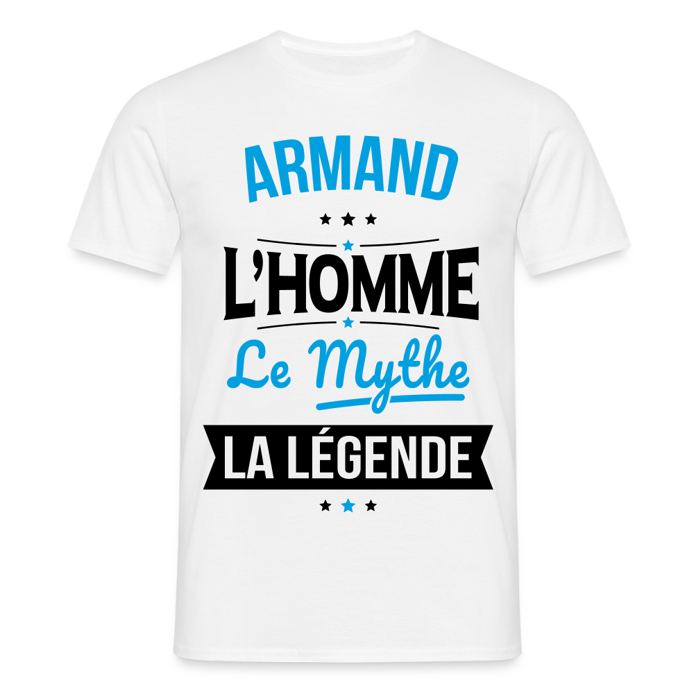 T-shirt Homme - Armand - l'Homme - le Mythe - la Légende - blanc