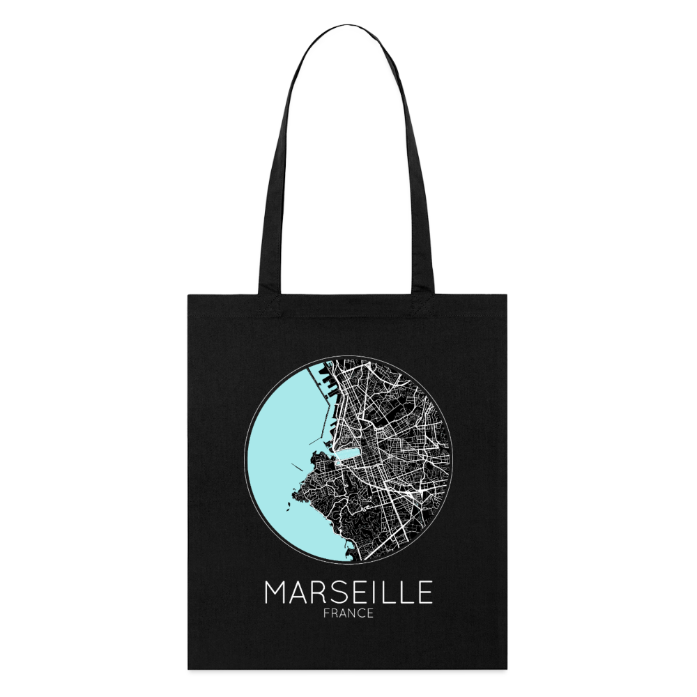 Tote Bag Marseille Bio – Plan de Marseille - noir