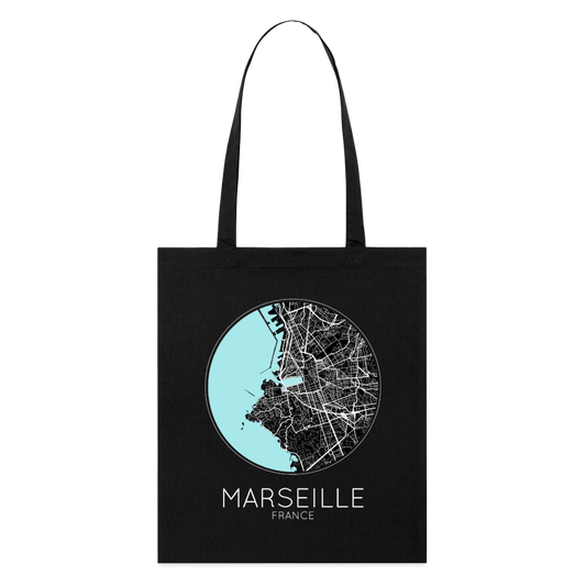 Tote Bag Marseille Bio – Plan de Marseille - noir