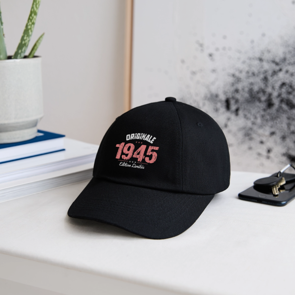 Casquette classique - Anniversaire 81 Ans - Originale 1945 - noir/noir