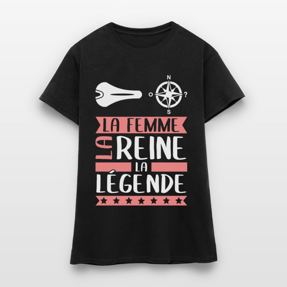 T-shirt femme Céleste rébus – La femme, la reine, la légende - noir