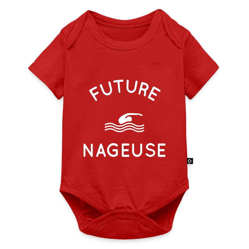 Body Bébé bio manches courtes - Future nageuse - rouge