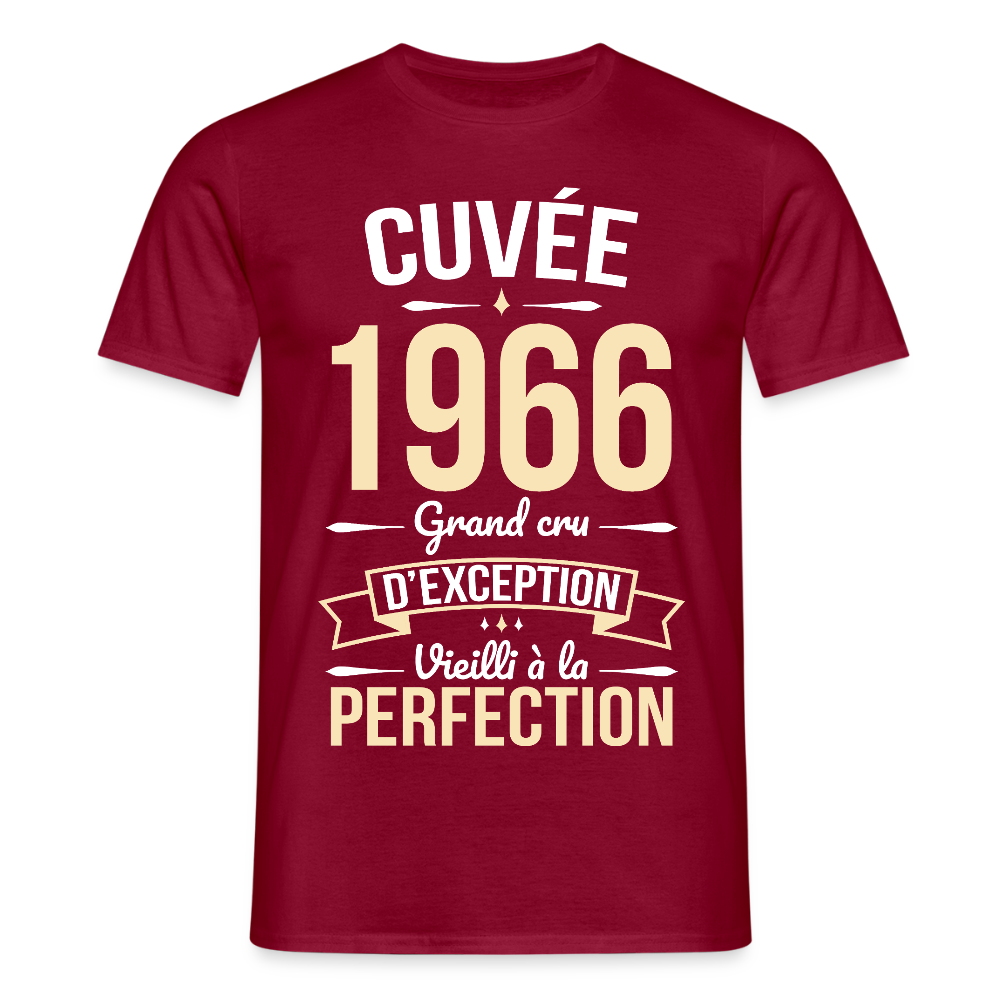 T-shirt anniversaire homme 60 ans – Cuvée 1966, Grand cru d’exception - rouge brique