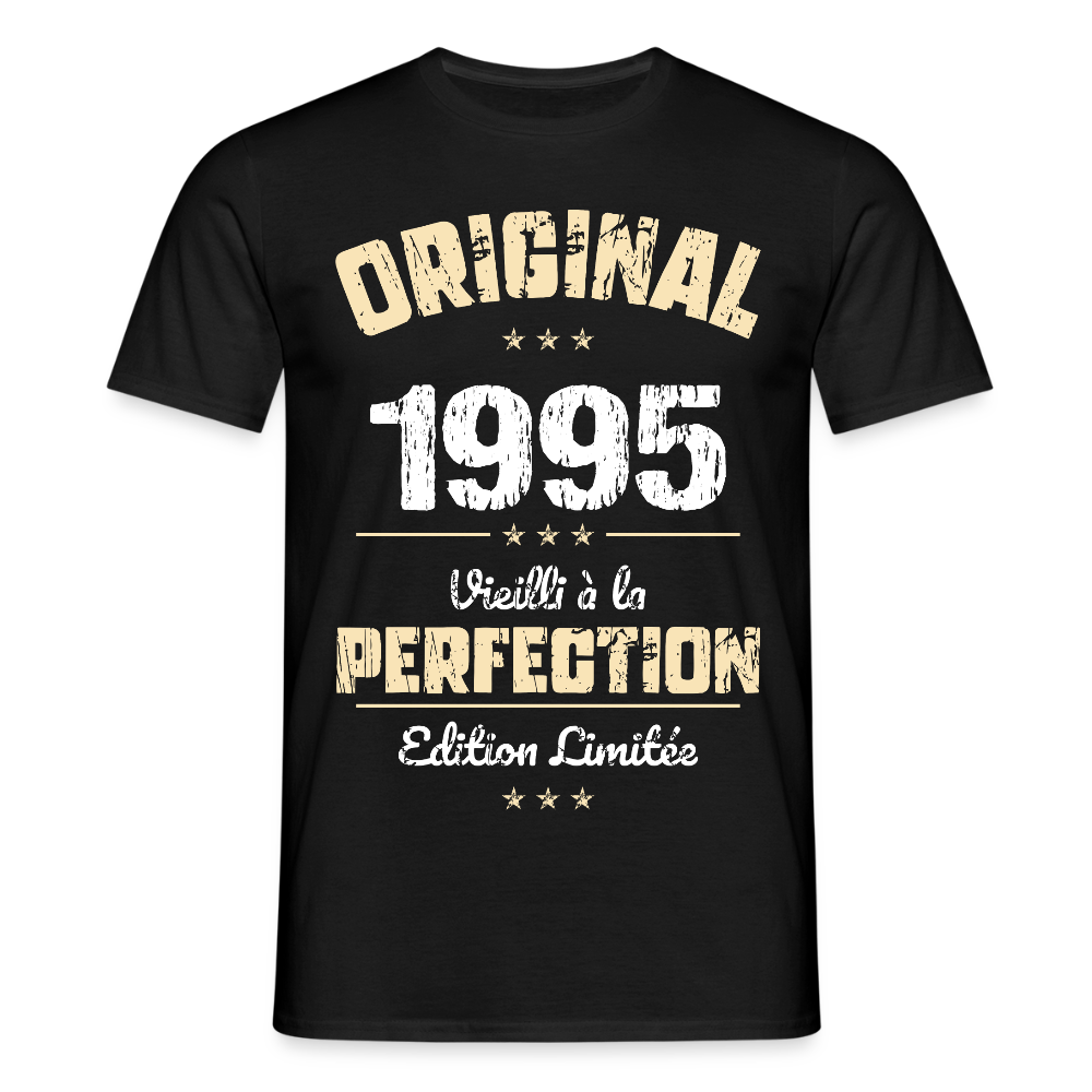 T-shirt Homme - Anniversaire 30 Ans - Original 1995 - noir